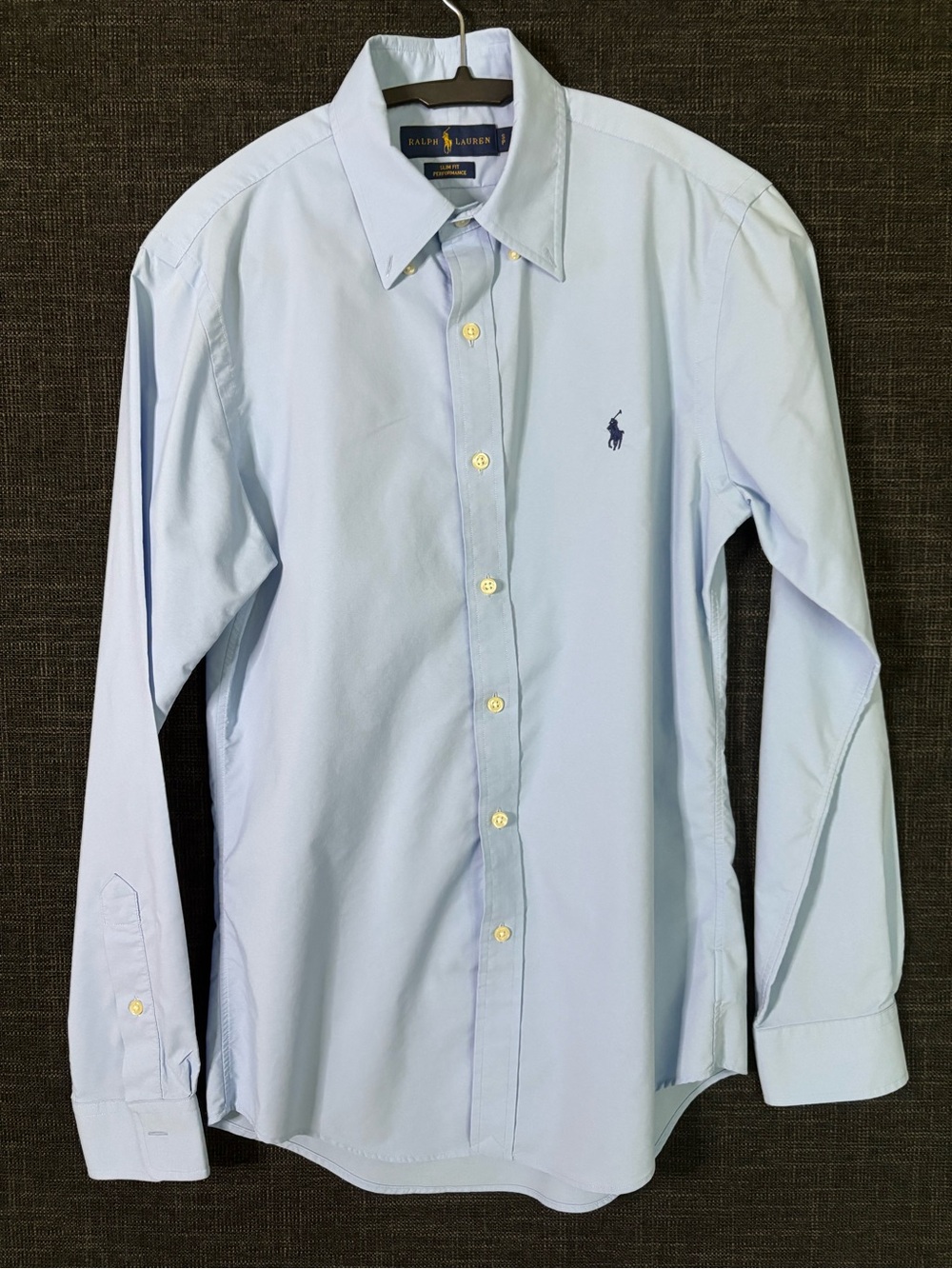 Ralph Lauren Light Blue Button-Up Dress Shirt with Navy Pony